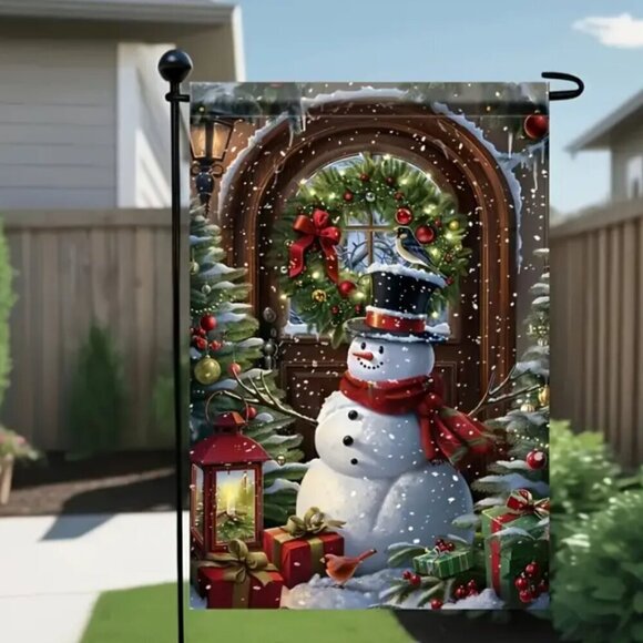 Snowman Yard Flag Christmas Holiday NWT - Picture 3 of 4